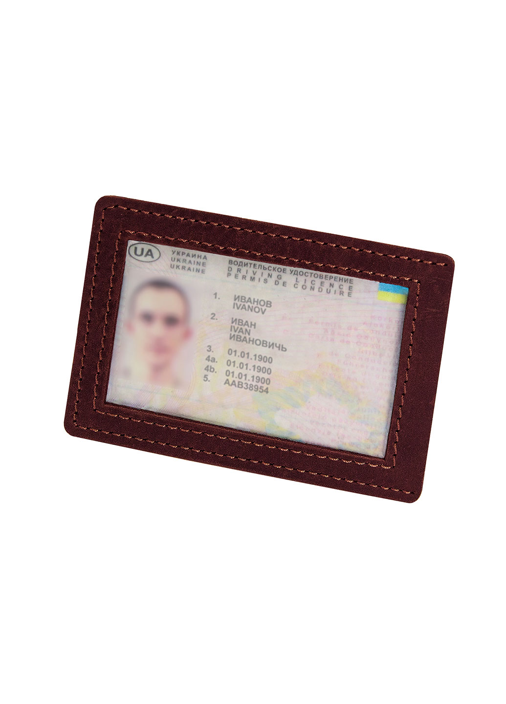 Кожаная мини обложка для документов (ID паспорт) BermuD бордовый B 25-18Br-03